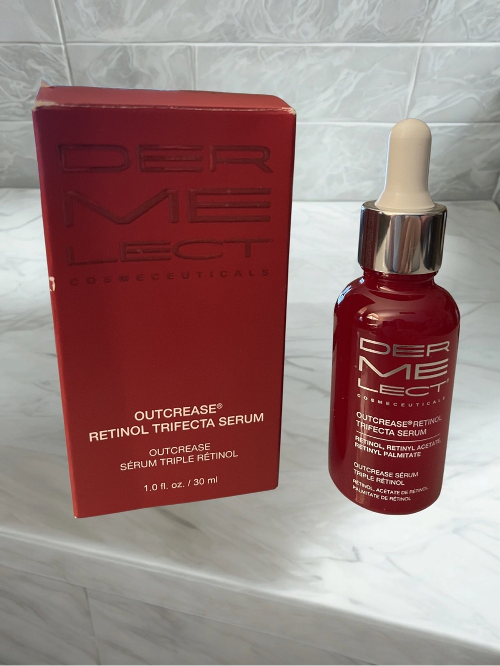 DERMELECT Women's Outcrease Retinol Trifecta Serum 1.0 oz Anti-Aging Wrinkle NIB - Picture 1 of 7